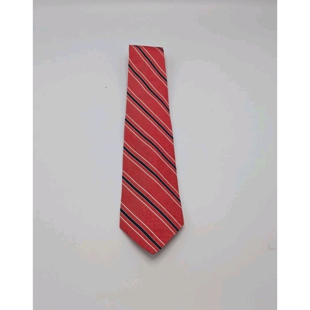 Brooks Brothers 346 Red Blue White Stripe Pure Silk‎ Necktie Tie Mens USA